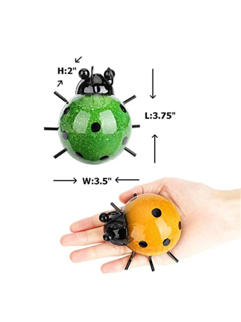 Set of 4 Cute Ladybugs Outdoor Decor Wall Sculpture - Picture 3 of 6